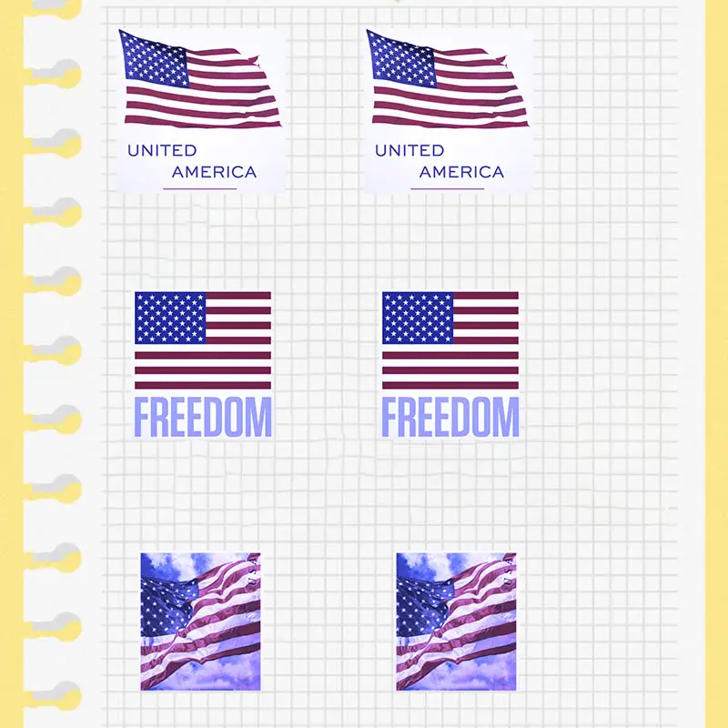 Patriotic 250th USA Birthday Decor Stickers Tape Multiple Sizes 100-1000pcs