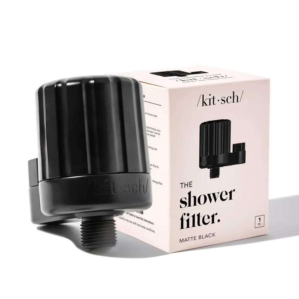 Kitsch Mass Purifying Shower Filter - Black, Water Filtration Device for Home Improvement, Filters Shower and Purifies Water