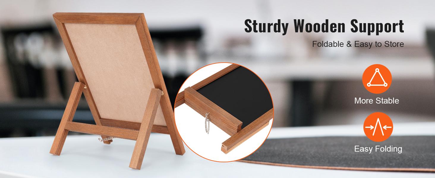 VEVOR Tabletop Chalkboard Sign, TikTokShopBlackFriday, Message Signs with Chalks, Freestanding Framed Memo Board, Vintage Wooden Magnetic Chalk Board, Rustic Brown Chalk Boards, 10"x14", For Kitchen, Home Decor, and Wedding