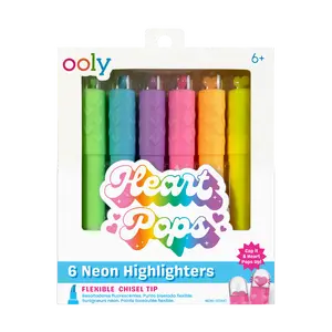 Heart Pops Neon Highlighters - Set of 6