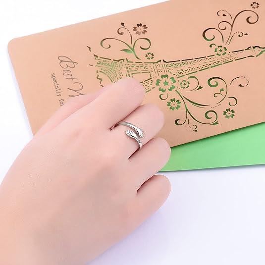2PCS Hug Ring for Women & Teen Girls Adjustable Jewelry with "Always with You" & "Forever" Inscription Perfect for Mothers Day Birthdays Gifts for Daughters Mom Sister Wife Friends Grandma