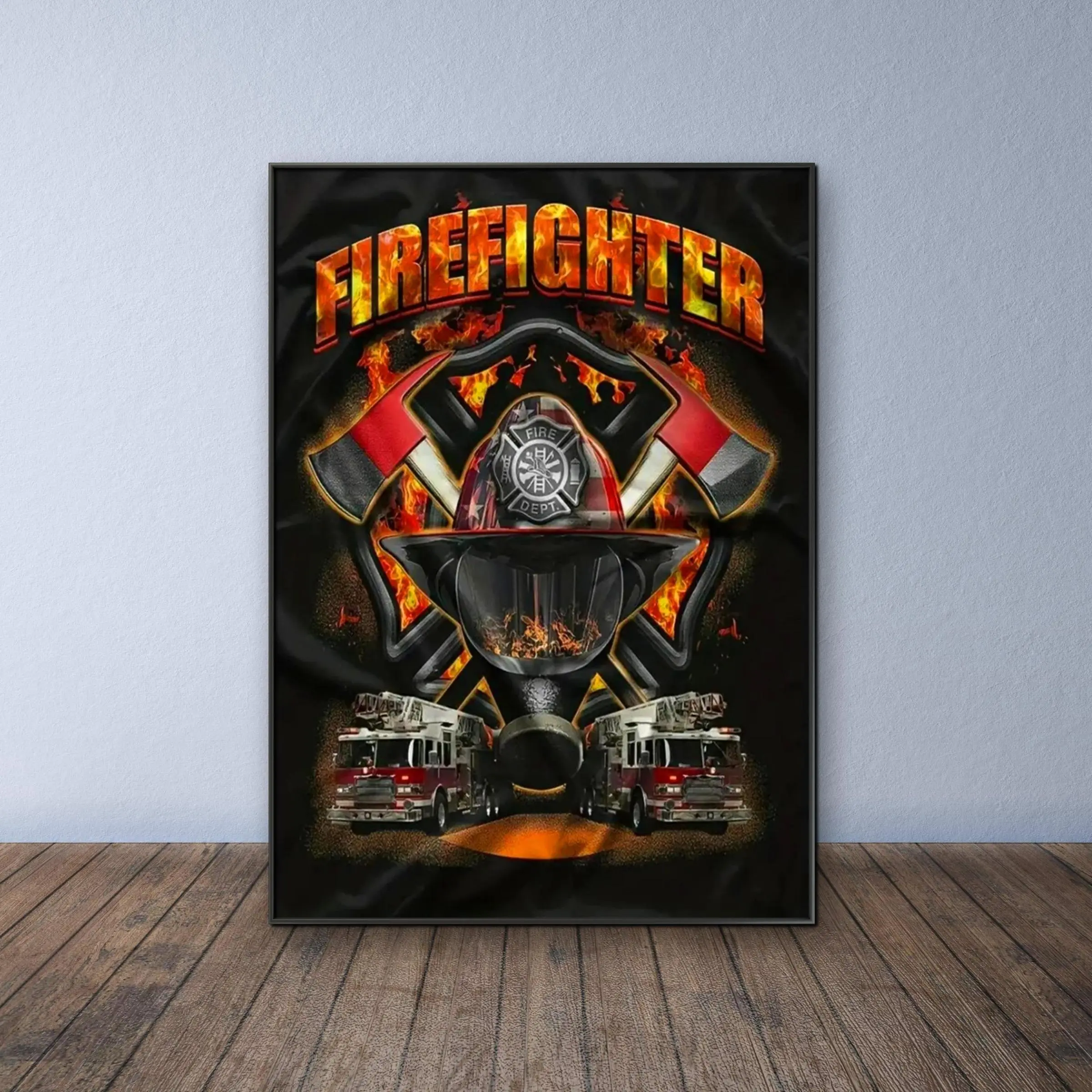 Firefighter Pattern DIY Diamond Arts Colorful Painting Kit without Frame, DIY 5D Diamond Arts Colorful Painting Kit, Wall Art Decor for Home Living Room Bedroom