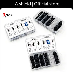 HE26 100pcs Universal Expansion Screw Clips Set for Automobiles Mudguard Leaf Plates Door Panel Clips C05 C20 C32 B01 D02 A16 Car Accessories