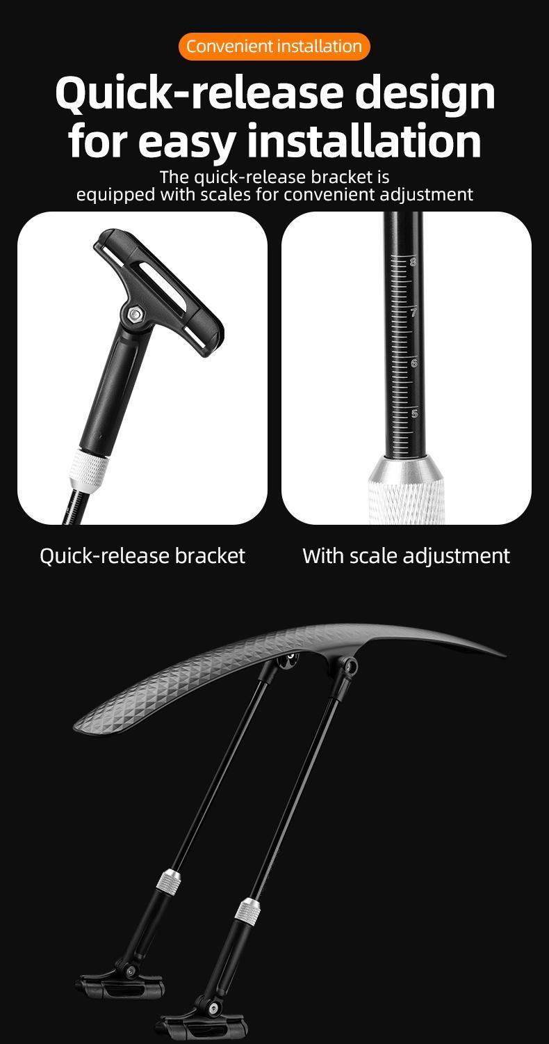 Rockbros Bike Fender Universal Front And Rear Dust Proof Quick Release Touring Bike Durable Removable Bicycle Fender