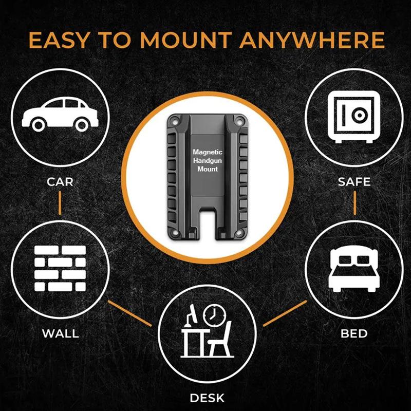 Gun Magnet Bracket Quick Draw Gun Magnetic Pistol Holster Hidden Car Applicable to multiple scenarios Adjustable