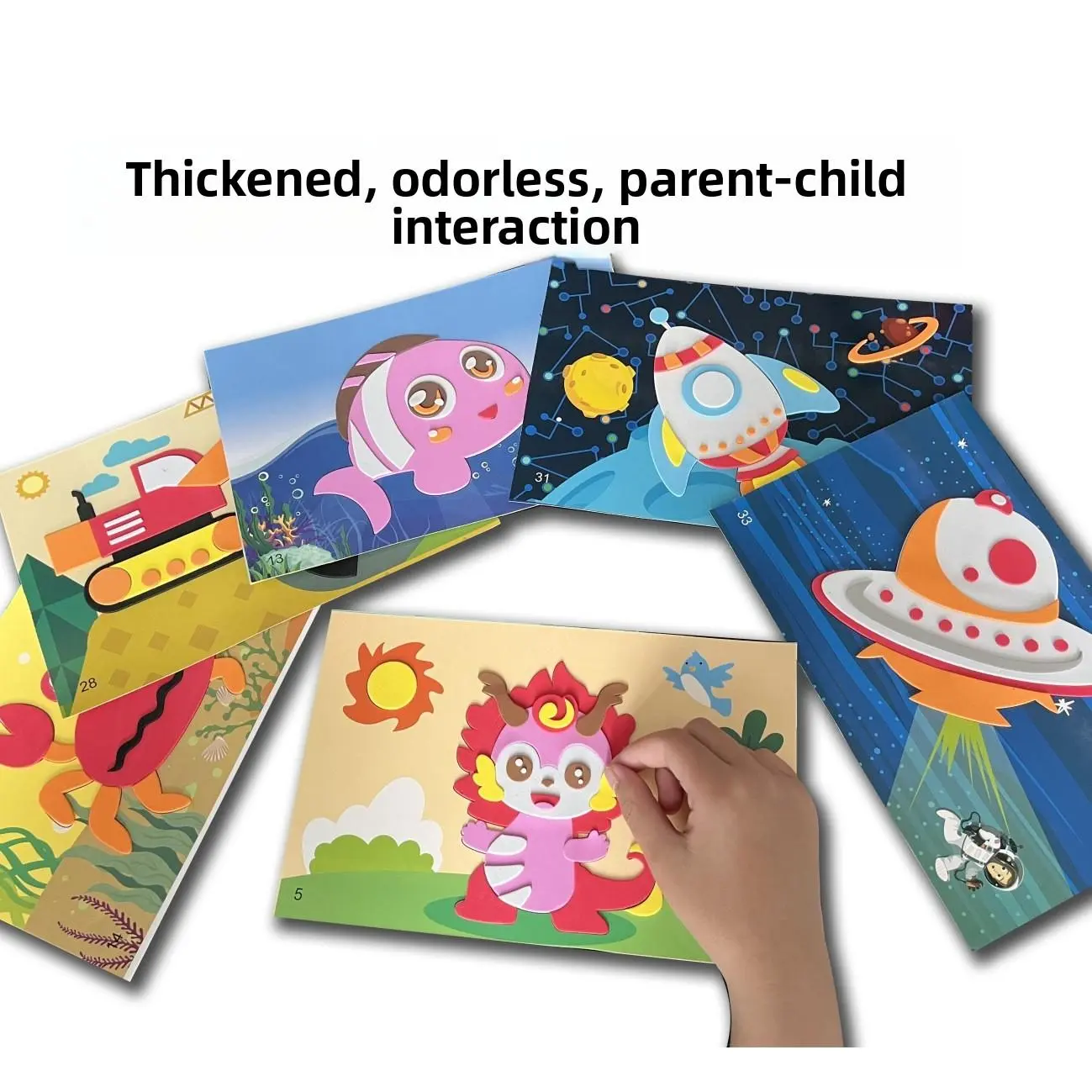 EVA Handmade Traffic & Space Stickers, 12 Patterns, Kids Educational Toy, Kindergarten Art & Craft Material Kit, Eco-friendly & Odorless