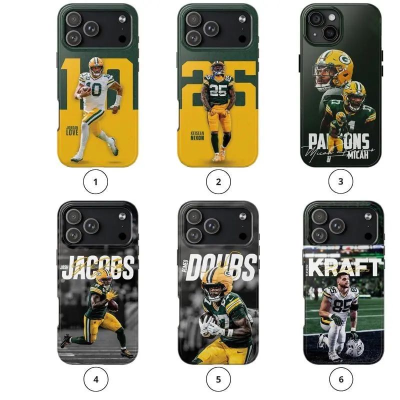 Green Parker Tough Phone Case | Football Themed Phone Case Premium Matte Texture, Protection, Shockproof, Anti-Drop, Anti-Fingerprint For IPhone 17-12, Pro Max, Pro Plus, and Samsung S25-22 Protection Safety