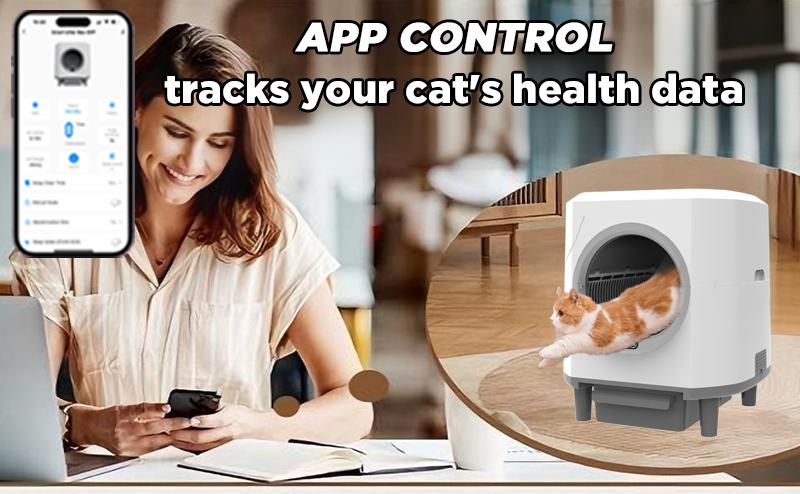 DreamCat Enclosed Smart Self-Cleaning Cat Litter Box with APP Control, Odor-Free, Large Capacity, Hands-Free, Ideal for Multi-Cat Homes, Includes Floating Hair Brush & Aroma Box