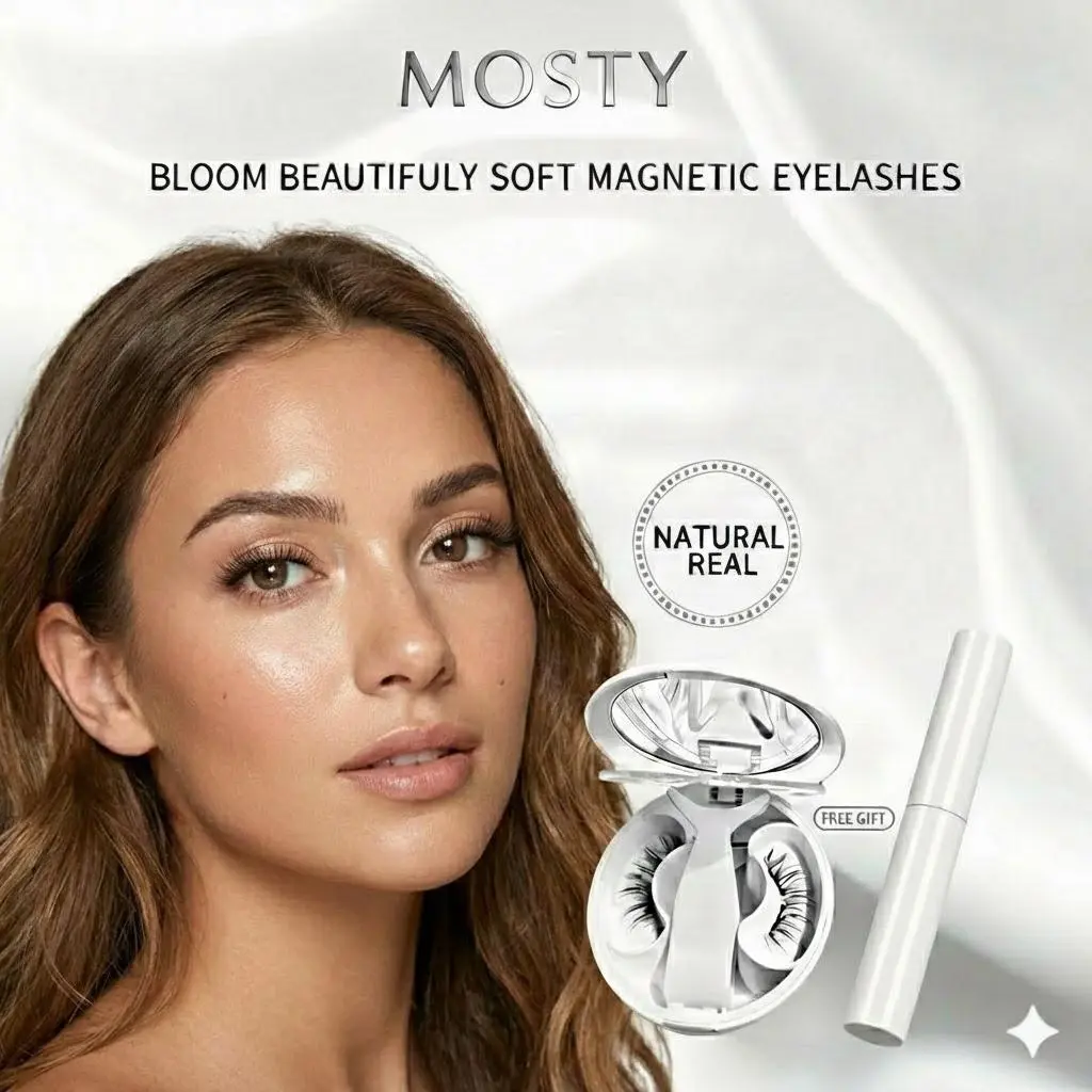 Mosty Soft Magnetic Eyelashes All-in-1 Box – Reusable, Glue-Free, Waterproof Safe, Lightweight, Natural-Look, Long-Lasting False Lashes #SummerVibes