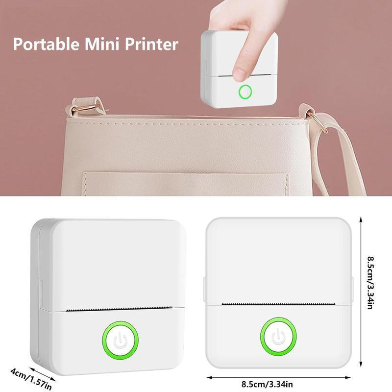 1 Count Portable Mini Printer,USB Rechargeable Bluetooth-compatible Thermal Printer with 5 Rolls Paper, Compatible with IOS & Android, Office Supplies,Pocket Printpod for Phone,Back-to-school gift, New Year gift, Children's Day gift,Party gift