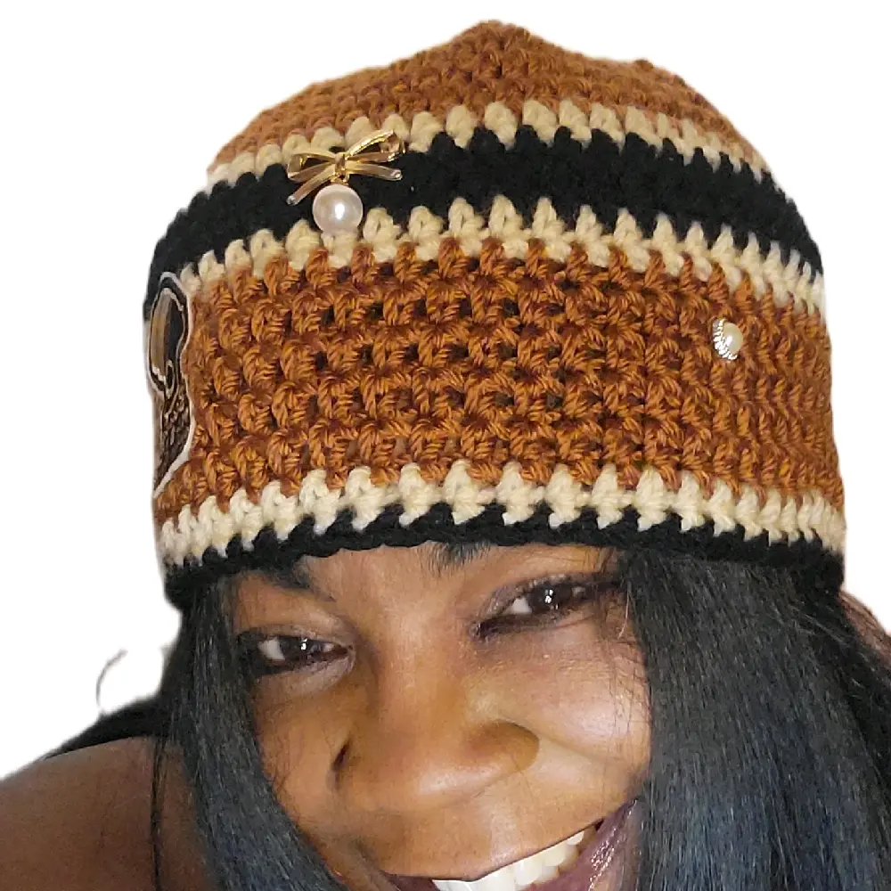 Crochet Beanie Hat - Colorful Design with Simple Crochet Pattern - Comfortable Fit for Casual Wear - 20 Inch Circumference & 9 Inch Length