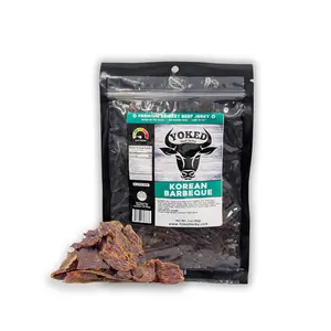 Yoked Jerky Korean BBQ Flavor Snack - Premium Brisket Beef Jerky, 3 oz, Gluten Free, No Added MSG, Low in Fat, Made in USA