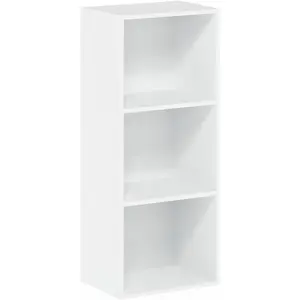 3-Tier Open Shelf Bookcase 9.3D x 12W x 31.5H Inches Renaissance Revival Functional and Stylish Storage for Any Room White