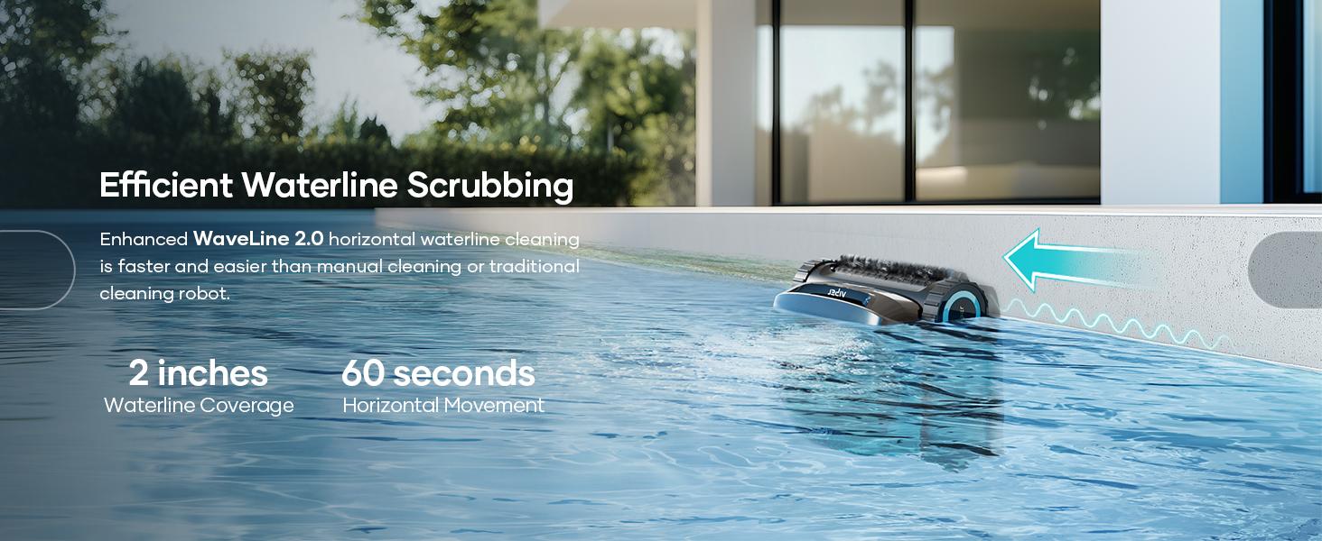 AIPER Scuba X1 Cordless Robotic Pool Cleaner, 6600 GPH High-Power Suction, Horizontal Waterline Scrubbing, Upgraded Cross Pattern Smart Navigation, Ideal for Inground Pools up to 2,150 sq.ft