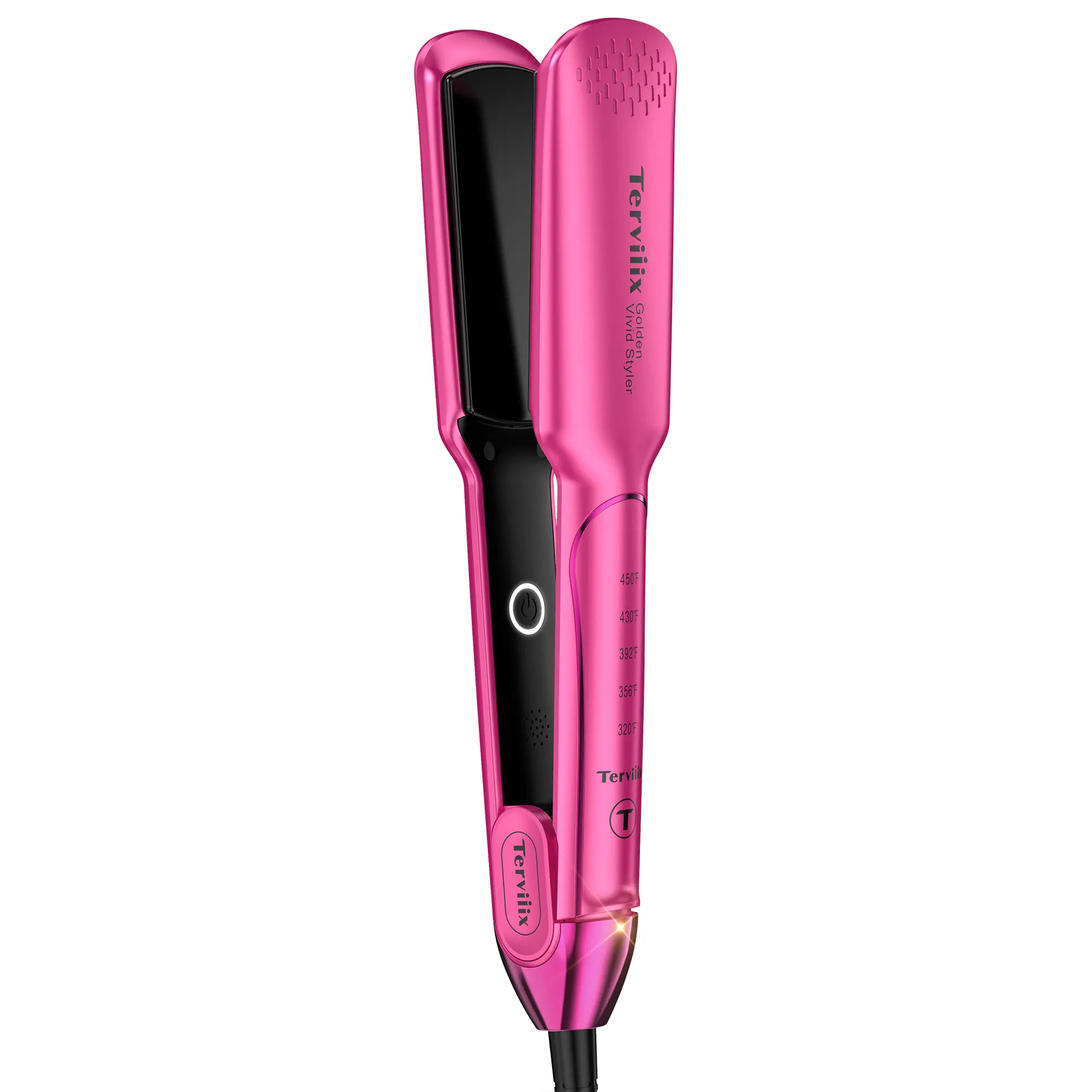 Terviiix Flat Iron Hair Straightener - 1-3/4 Inch Wide Plate, Ceramic & Tourmaline for Smooth, One-Swipe Results, Salon-Grade Straightening Iron Saves Time on Thick, Curly, Black & Natural Hair