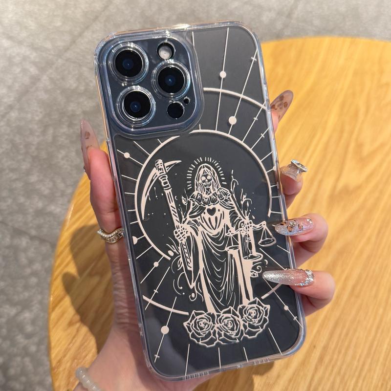 [Copyright] Virgin Mary Pattern Phone Case, Protective Clear Soft TPU Shockproof Durable Protection Cover for iPhone 16 Pro Max case 11 12 13 14 15