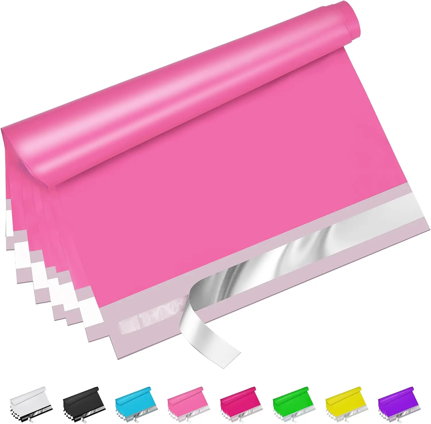Vibrant Colorful Pink Poly Mailers, 10x13 In 100 Pcs - Strong Adhesive, Self-Sealing, Waterproof Mailing Envelopes for Clothing, Privacy-Protected for Small Biz