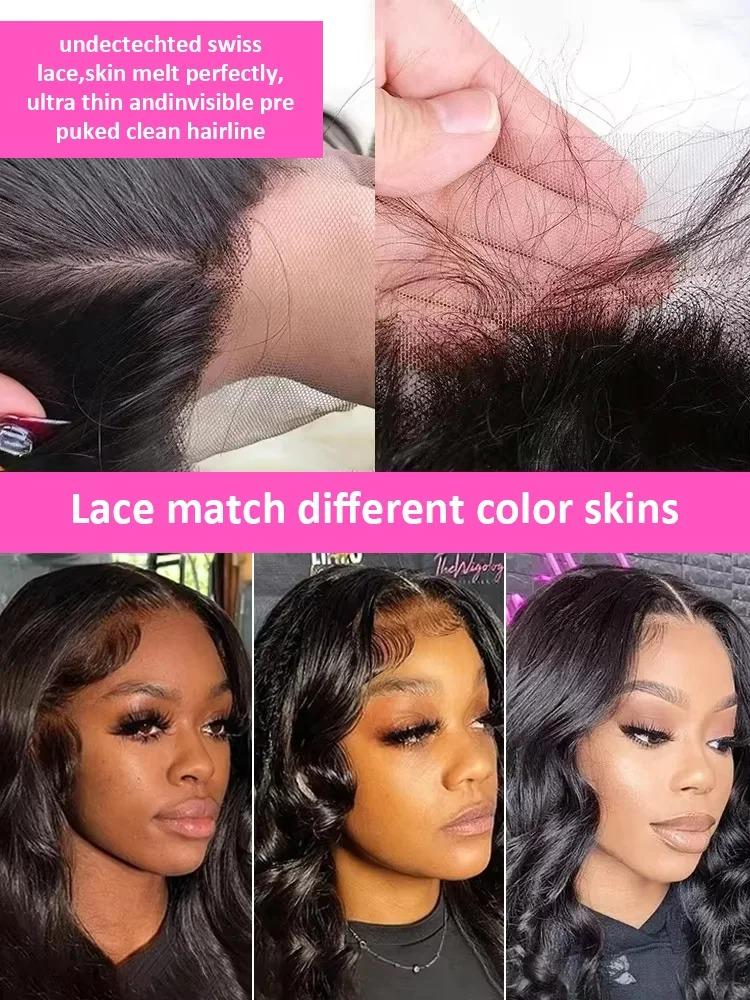 [28" Only for 95$]Body Wave 13X6 Drawstring Glueless Wig Human Hair Brazilian 13x4 Transparent Lace Frontal Human Hair Wig 6x4 Wear Go Pre Cut Lace Closure Wig Preplucked Hairline Natural Black Beauty Sponges Beauty Products