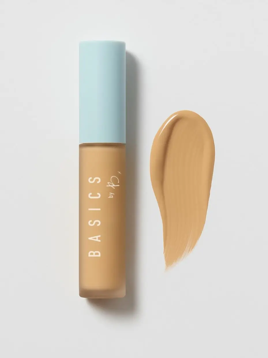 Basics By B Alter Ego Concealer, Lightweight Full-Coverage Cosmetic Makeup for Dark Circles & Redness, Hydrating, Brightening, Blendable, 10 Shades, Vegan