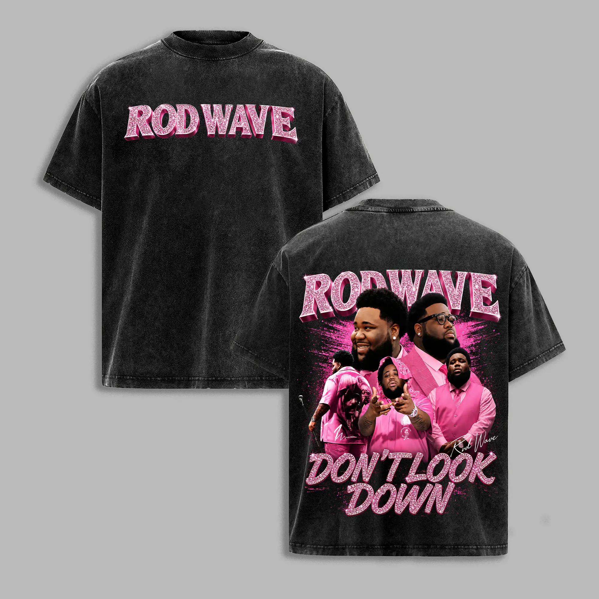 Rod Wave Don't Look Down Tour Vintage Wash T-Shirt, Two Sided Rap Concert Tee, Hip Hop Graphic Oversized Shirt, Music Fan Gift, Oversized Music Fan Gift, RodWave, DontLookDown, RodWaveTour, HipHop, RapMusic, HipHopCulture, RetroTee