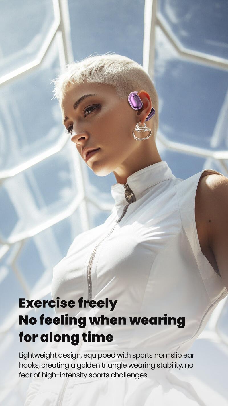 Miniso X39 True Wireless Open Ear Headphones , Bluetooth 5.4 Long Battery Time Earbuds , HiFi Sound Over Ear Headphones