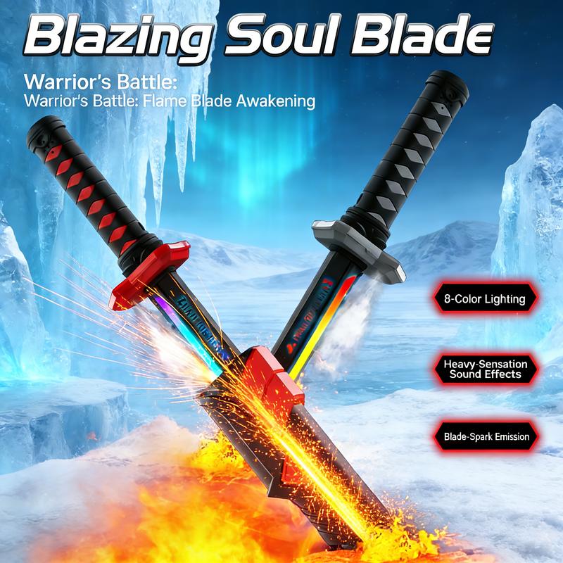 Boy's LED Lightsaber Toy Cyberpunk Katana - 23.6-inch Glowing Prop, Perfect for Roleplay, Carnival Parties & Festivals, RGB Lighting, Durable Collectible, In-Stock in the USA, Recommended Children's Birthday Gift fog eight-color streaming light effect