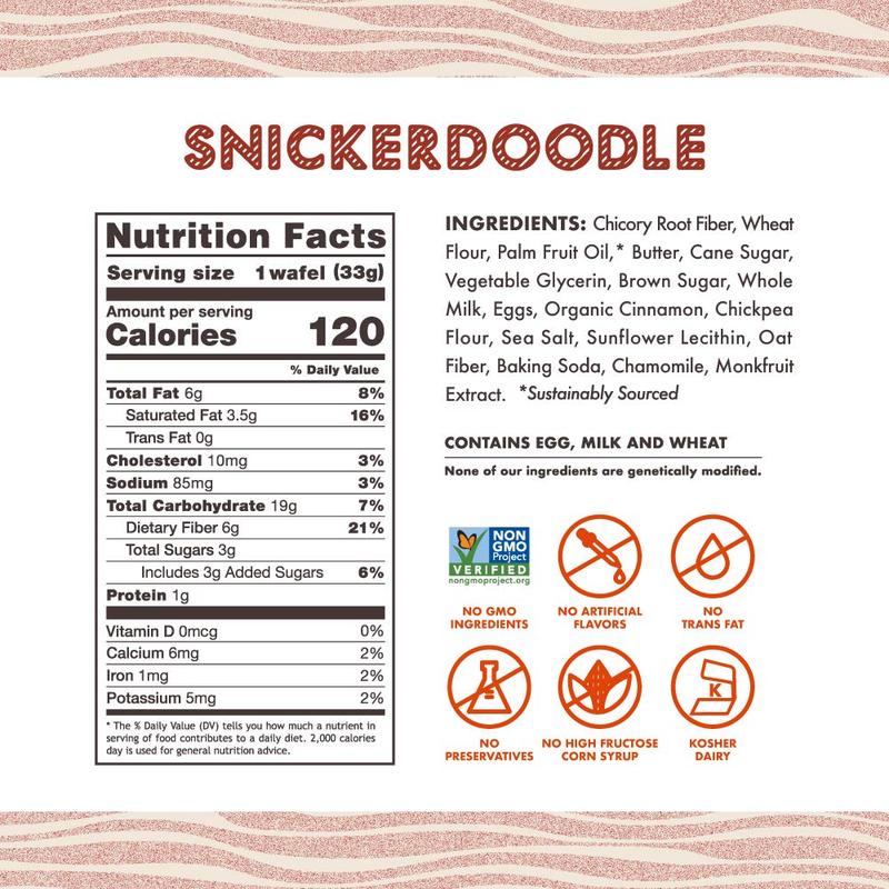 Snickerdoodle Stroopwafels, Healthy Snacks, Non-GMO, Keto Friendly, Office Snacks, Low Sugar (3g), Low Calorie, 12 Pack