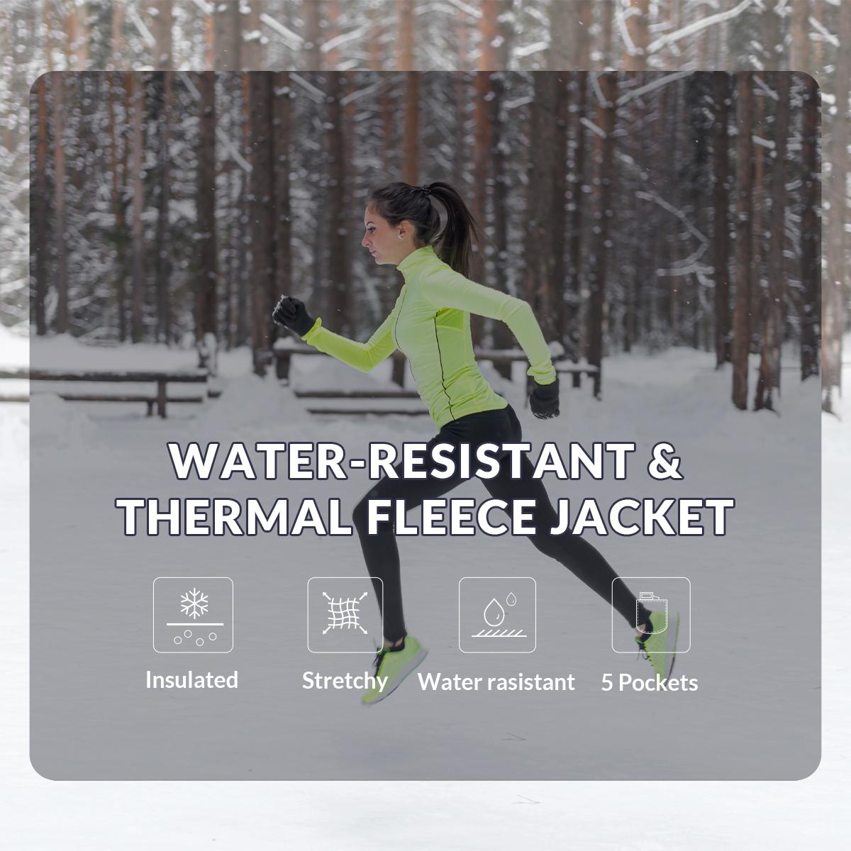 baleaf Women's Fleece Running Jacket Water Resistant Full Zip Winter Cold Weather Gear Thermal Cycling Workout Jackets