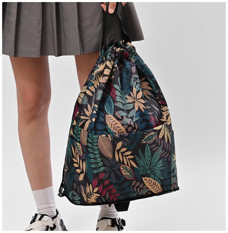 Foldable Drawstring Lightweight Backpack Portable Stylish Large Capacity Travel Storage Bag Basketball Bag