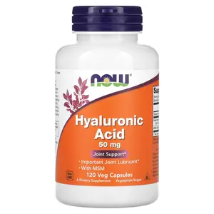 NOW Foods Hyaluronic Acid With MSM, 50 mg, 120 Veg Capsules