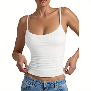 Tank Tops for Women, Camisole Tops Double Lined Sleeveless Going Out Summer Tops Basic Spaghetti Strap Cami Shirts cute