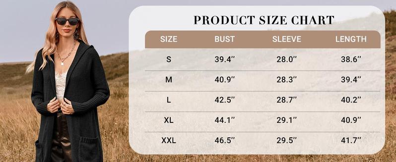 Imily Bela Womens Long Cardigans Cable Knitted Open Front Oversized Hooded Outerwear Sweater Coat