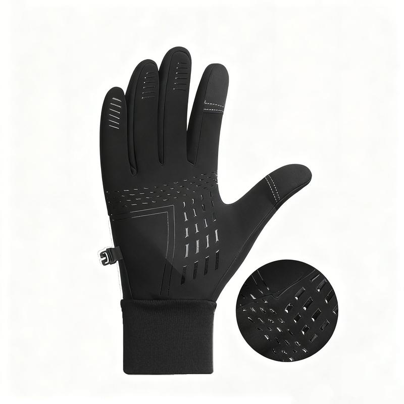 Outdoor Winter Gloves, Touchscreen andWindproof Full-Finger Gloves for Sports, Travel,and Daily Activities for Cycling Driving Running Hiking  The button is for decorative purposes only and does not have a heating function.