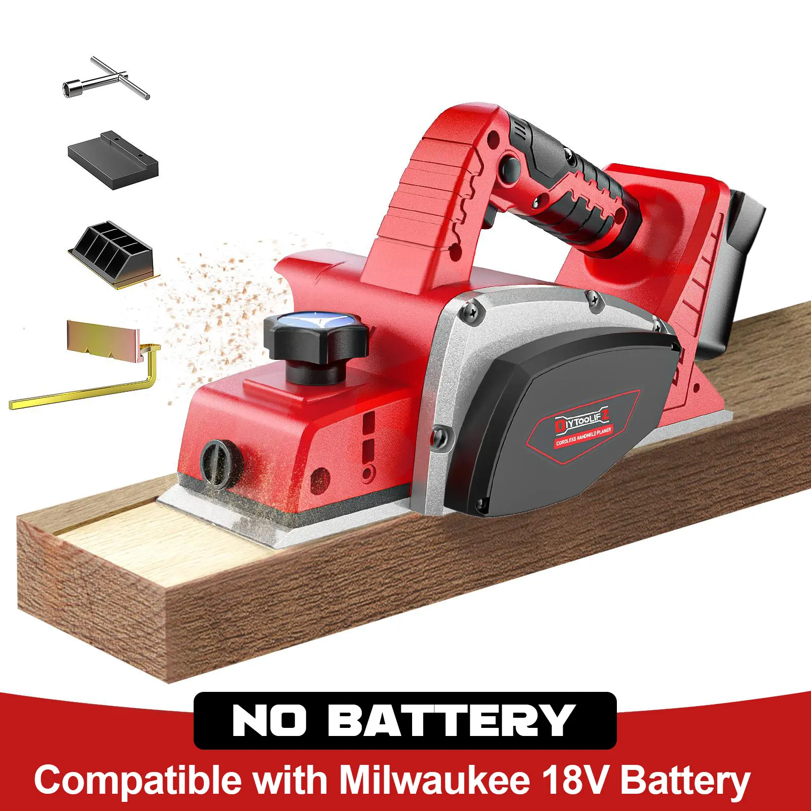 Cordless 3-1/4" Electric Hand Planer Compatible with Milwaukee 18V Battery (NO Battery!!) Brushless Power Wood Planer for Carpenter Woodworking & DIY Edge backtoschool