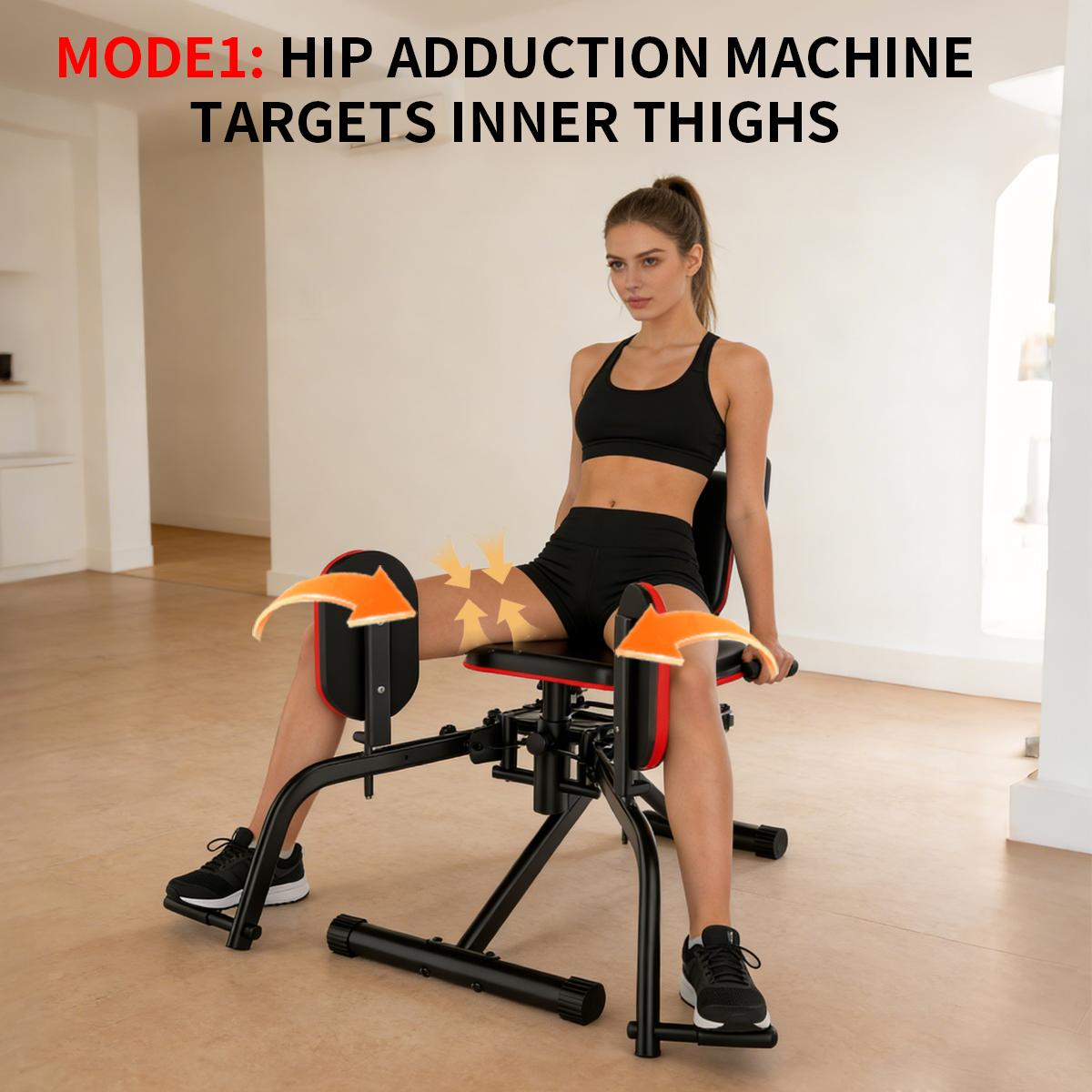 2-In-1 Glutes Abductor & Adductor Machine for Home Gym - Adjustable Glute Trainer for Hip Sculpting & Inner Outer Thigh Workout, Adjustable Glute Trainer, Thigh Workout Equipment For Hip Sculpting & Butt Lifting Leg Workout Machine For Home Gym