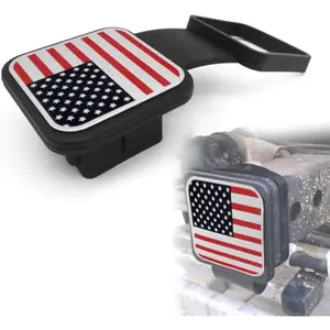 Trailer Hitch Cover, Trailer Hook Dust-Proof Plug, Square Mouth Protection Cover, Tow Hitch Covers Plug Insert Receiver Tube Cover Cap Fit for 2 Inch Hitch Receivers (Red)