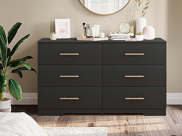 6 Drawer Wooden Dresser, Large Storage Cabinet Modern Chest of 6 Drawers Night Table, Bedroom Storage Organizer, Storage Dresser Chest of Drawers for Bedroom, Closet, Living Room 6 Drawer Wooden Dresser, Large Storage Cabinet Modern Chest of 6 Drawers Night Table, Bedroom Storage Organizer, Storage Dresser Chest of Drawers for Bedroom, Closet, Living Room