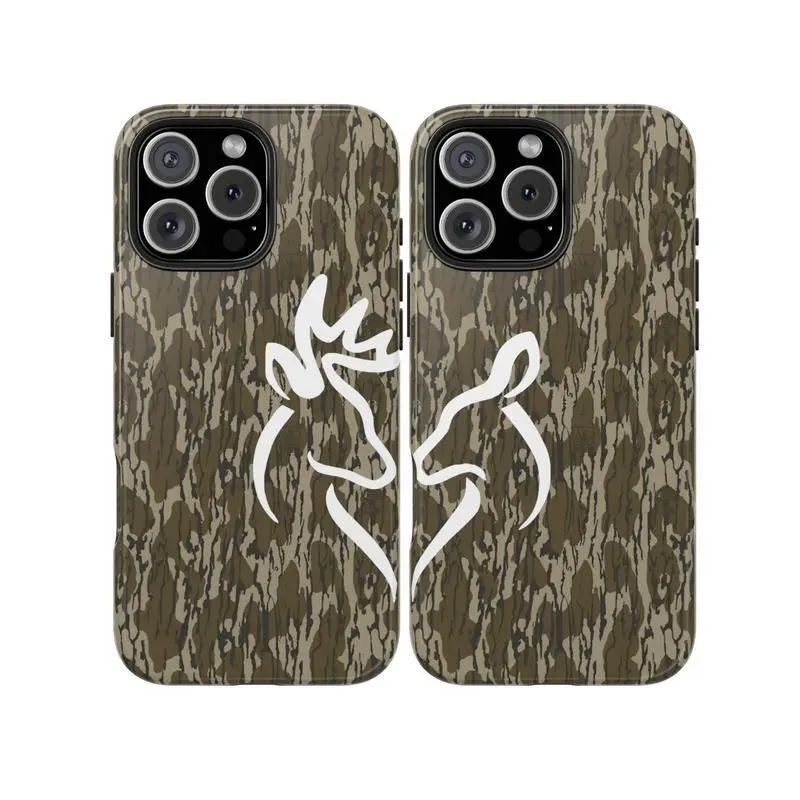 Vintage Buck and Doe Kissing Couple Camo Phone Case, bottomland Camo, Ol School Camo Aesthetic For For iphone 17 pro case 16 max plus air 15 14 13 & For Samsung Galaxy S25 S24 Ultra Galaxy A15 A16 5G