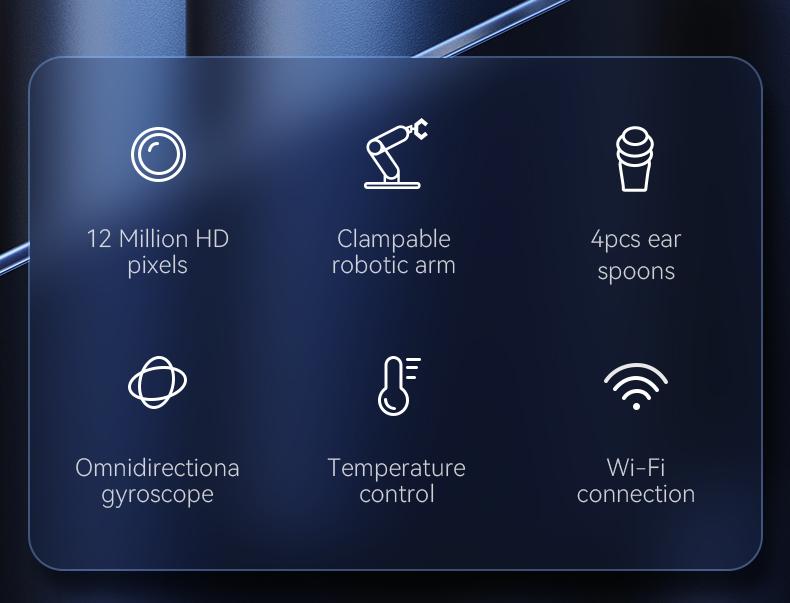 Ear Wax Removal Kit with Camera and Tools - Otoscope Ear Cleaner with Flexible HD Scope, Visual Ear Pick Tweezers Wax Remover, Safe Cleaning for Adults Kids Ear Wax Removal Kit with Camera and Tools - Otoscope Ear Cleaner with Flexible HD Scope, Visual Ear Pick Tweezers Wax Remover, Safe Cleaning for Adults Kids