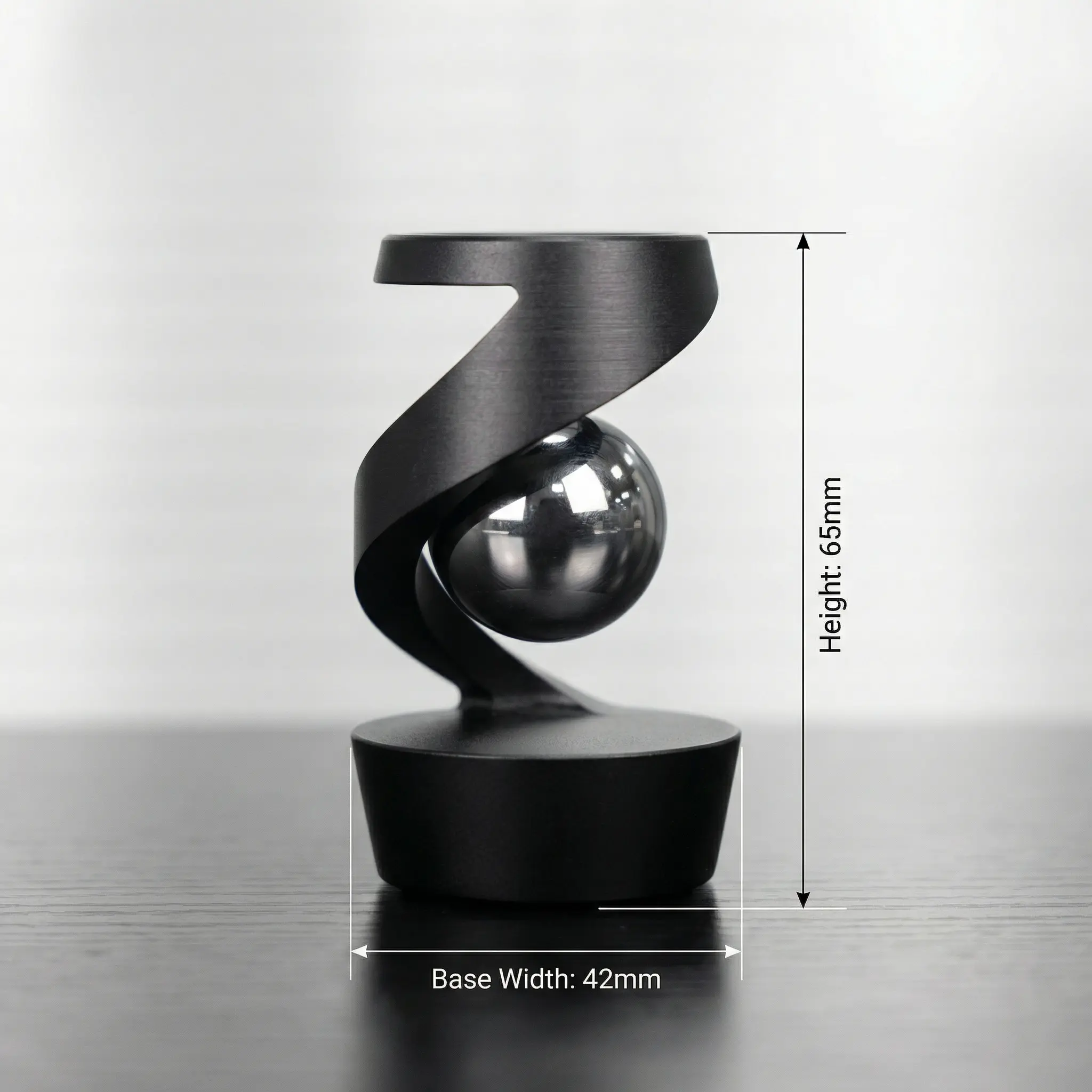 Silent & Smooth Black Metal Kinetic Sculpture Fidget Toy - Elegant Distraction Anxiety Stress Relief Desk Accessory for Focus, Minimalist Home Office Art, Gift for Fidget Toy Lovers, Black Metal Stress Relief Toys, Distraction Stress Relief Toys