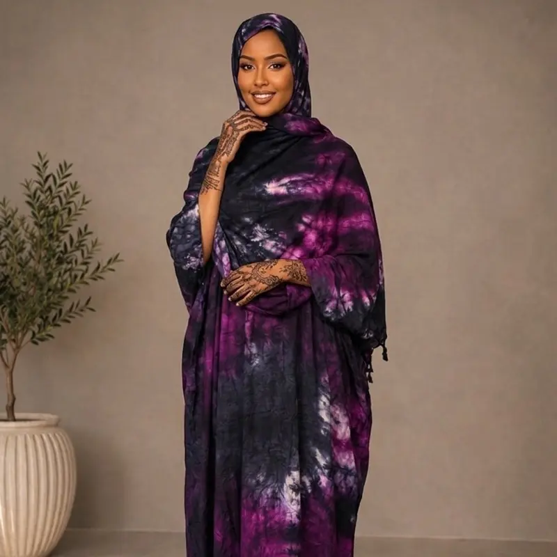 Women's Islamic Oversized Basic Loose 2-Piece Baati Clothing Set - Casual Wear Modest Clothes