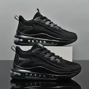 Men's Stylish & Comfortable Sneakers - Breathable Mesh, Non-Slip, Shock-Absorbing with Air Cushion Technology, Durable PVC Sole for Outdoor Walking, Running & Jogging - Casual Lace-Up, All-Season Wear（gift）