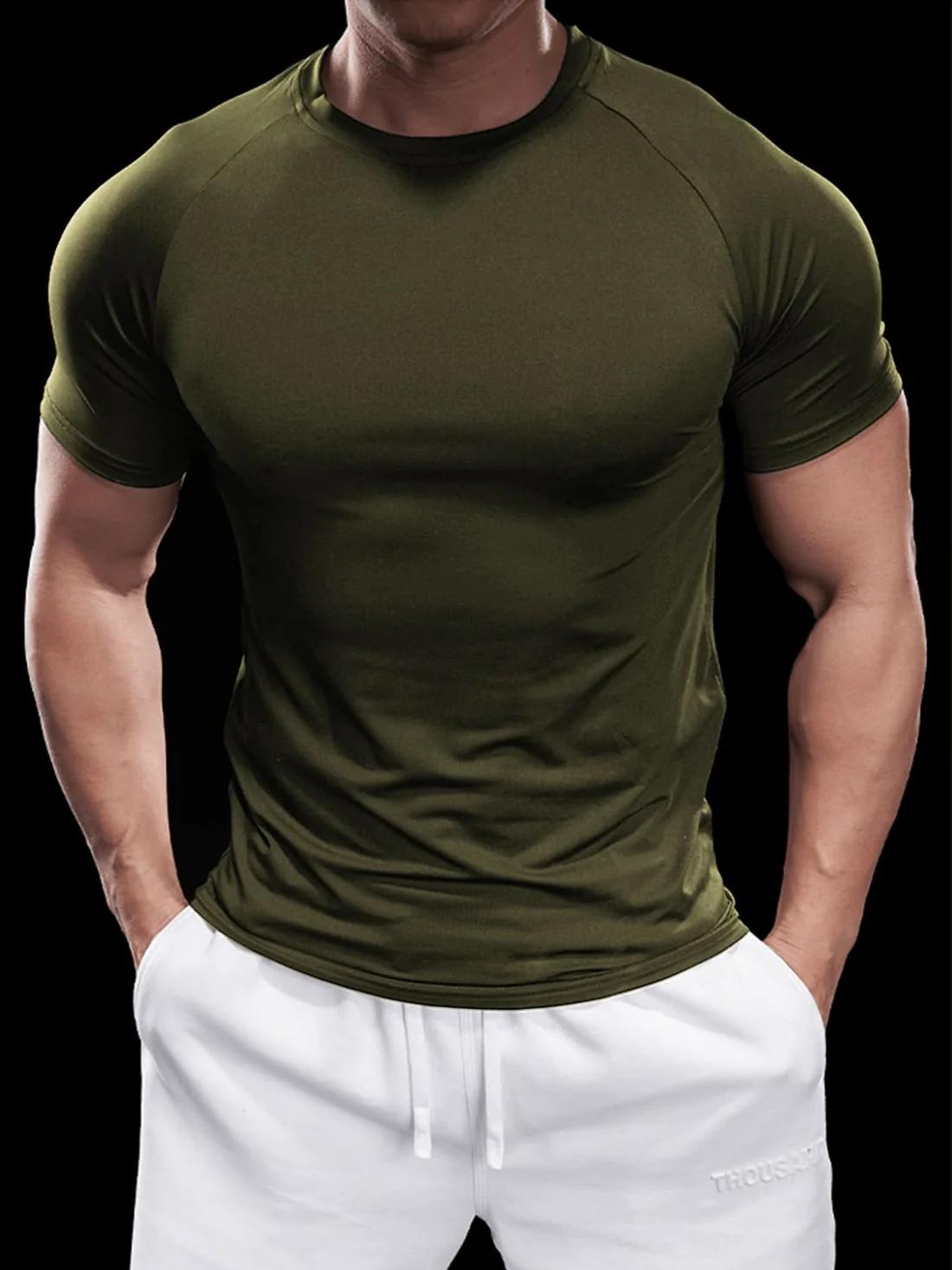 Fioboc Men's PerformancePro Quick-Dry CrewNeck Tee - Gym & Casual Fitness Top