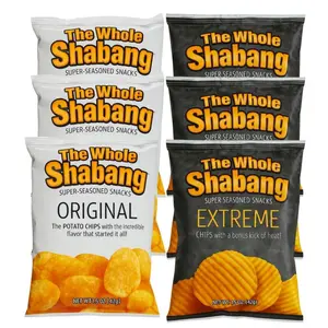 The Whole Shabang Chips Variety Pack (6 Pack) – Original & Extreme Super Seasoned Potato Chips, 1.5oz Snack Bags, Bold Tangy Flavor