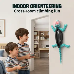 RC Wall Crawling Gecko, Remote Control Wall Climbing Lizard Robot Kids' Electronics Toys, Floor & Wall Crawling, Glowing Eyes, Low Noise, Rechargeable Boys Gifts for Kids 3 4 6 7 8+ Year Old