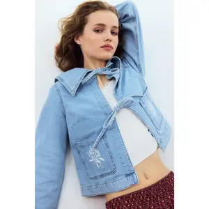 H&M Tie-front denim jacket