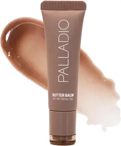 NEW - Palladio Butter Balm - Hydrating Lip Balm with Sheer Tint, Aloe, Peptides, Shea Butter, and Vegan Formulation for Instant Moisture, Shine, and Soothing Lip Care, Caramel Glazed