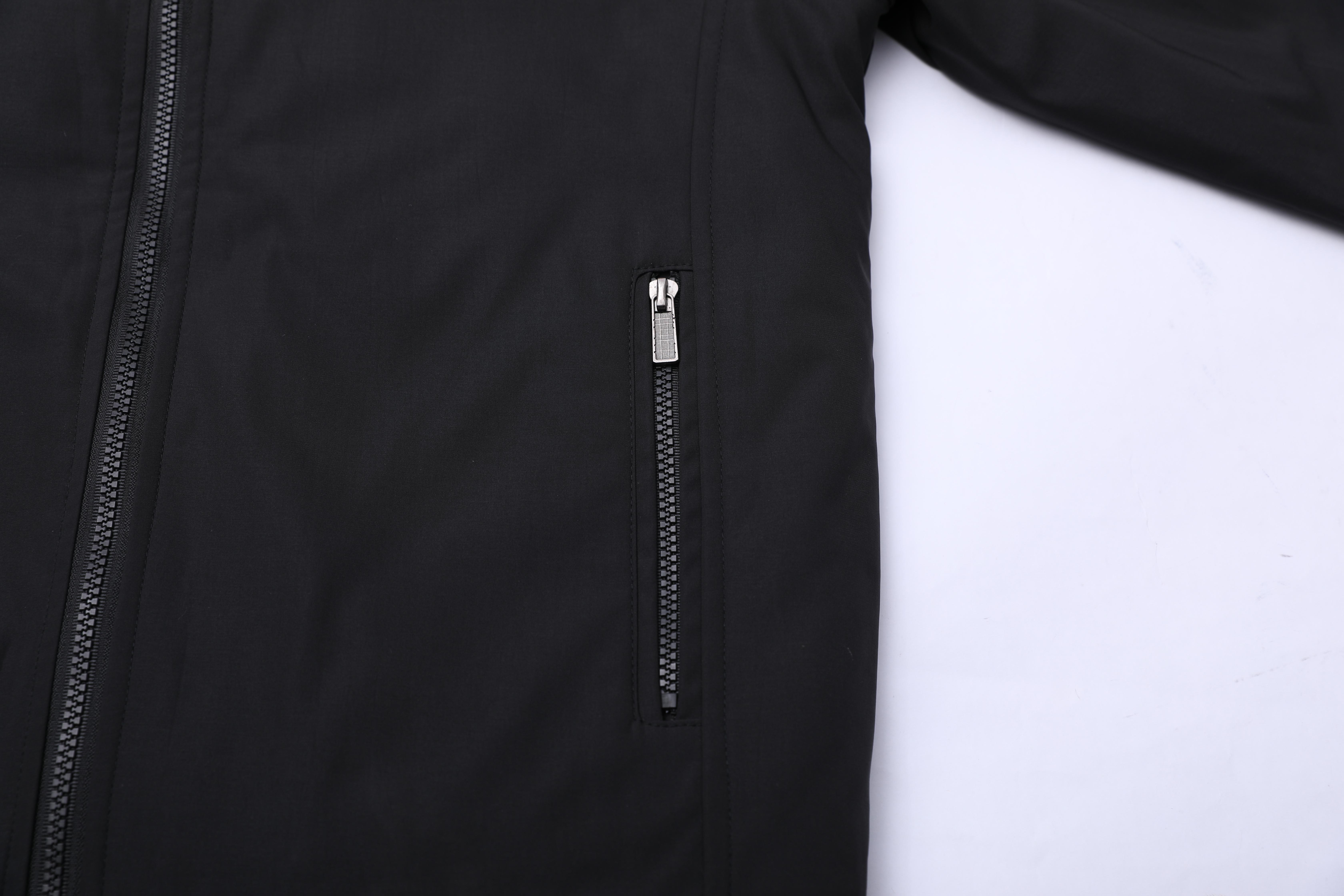 Men's Black Thermal Puffer Jacket with Hood Plaid Quilted Lining Heavyweight Warm Winter Coat for Cold Weather Hoodie Menswear Long Sleeve Zipper Polyester Tops