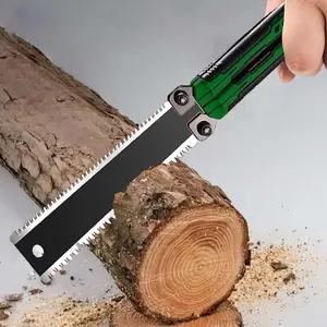 Outdoor Folding Hand Saw, Portable Compact Saw, 3 Colors, Double-Sided Saw Teeth, for Emergency Cutting Tasks During Outdoor Activities or Camping