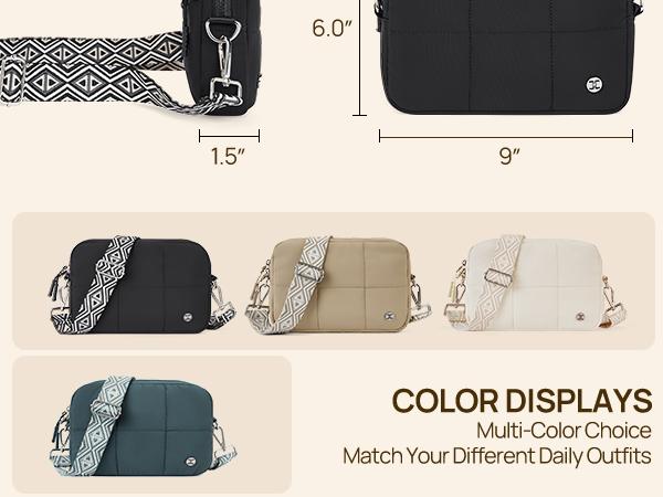 Telena Valentine's Day gift Cloud-Light Crossbody Bags for Women Crossbody Purse with Guitar Strap Lightweight Waterproof Puffer Shoulder Bag Travel Gift Little Pink Bag  gift for her